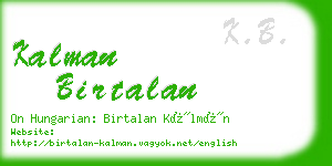 kalman birtalan business card